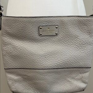 Kate Spade Pebbled Leather Shoulder Bag in Light Gray